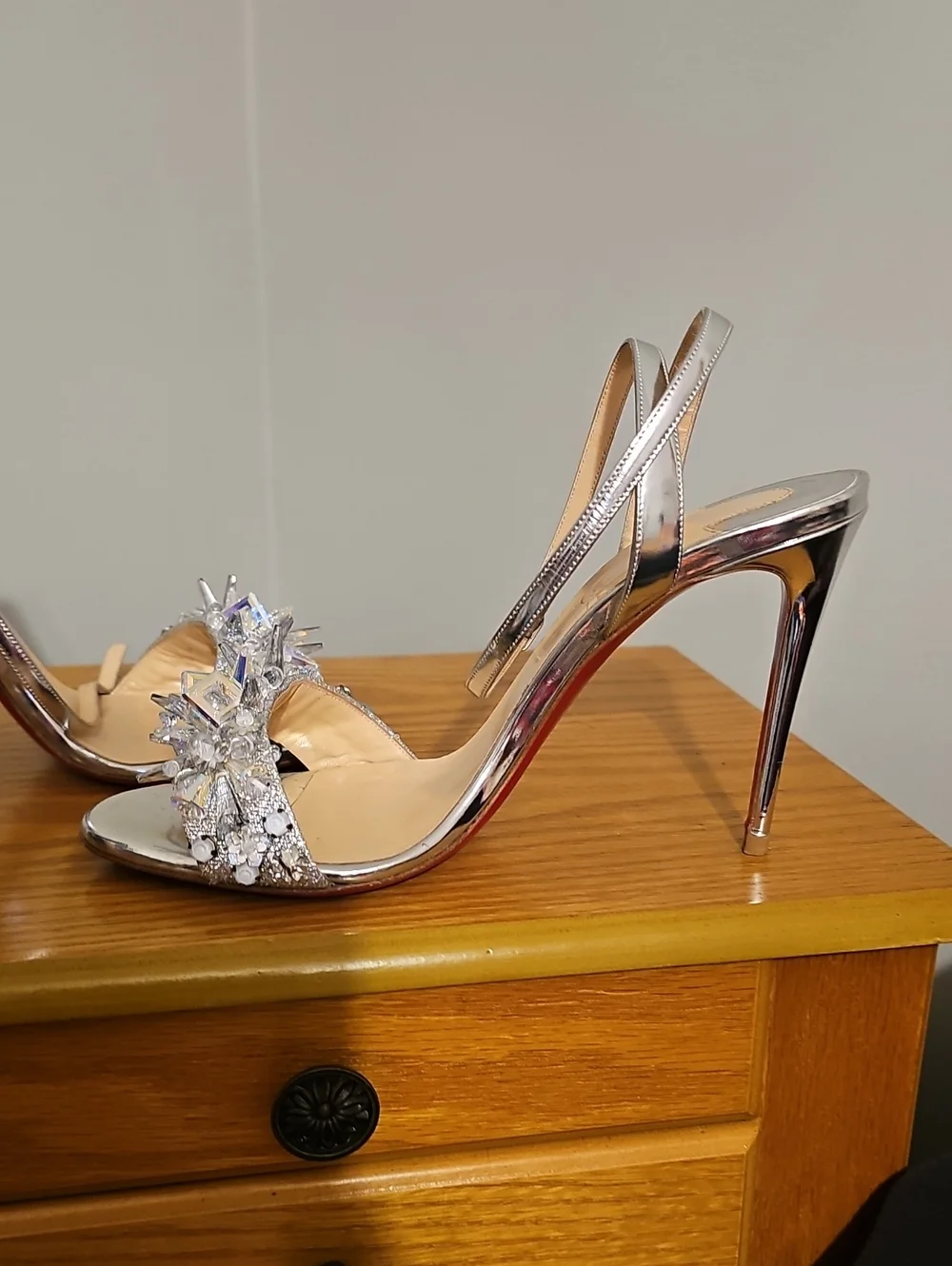 Christian Louboutin Okydok Crystal Lurex 100mm Heels